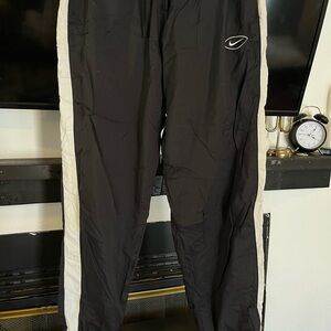 Vintage Nike Black Jogger Track Pants with White Stripes Size Women’s M
